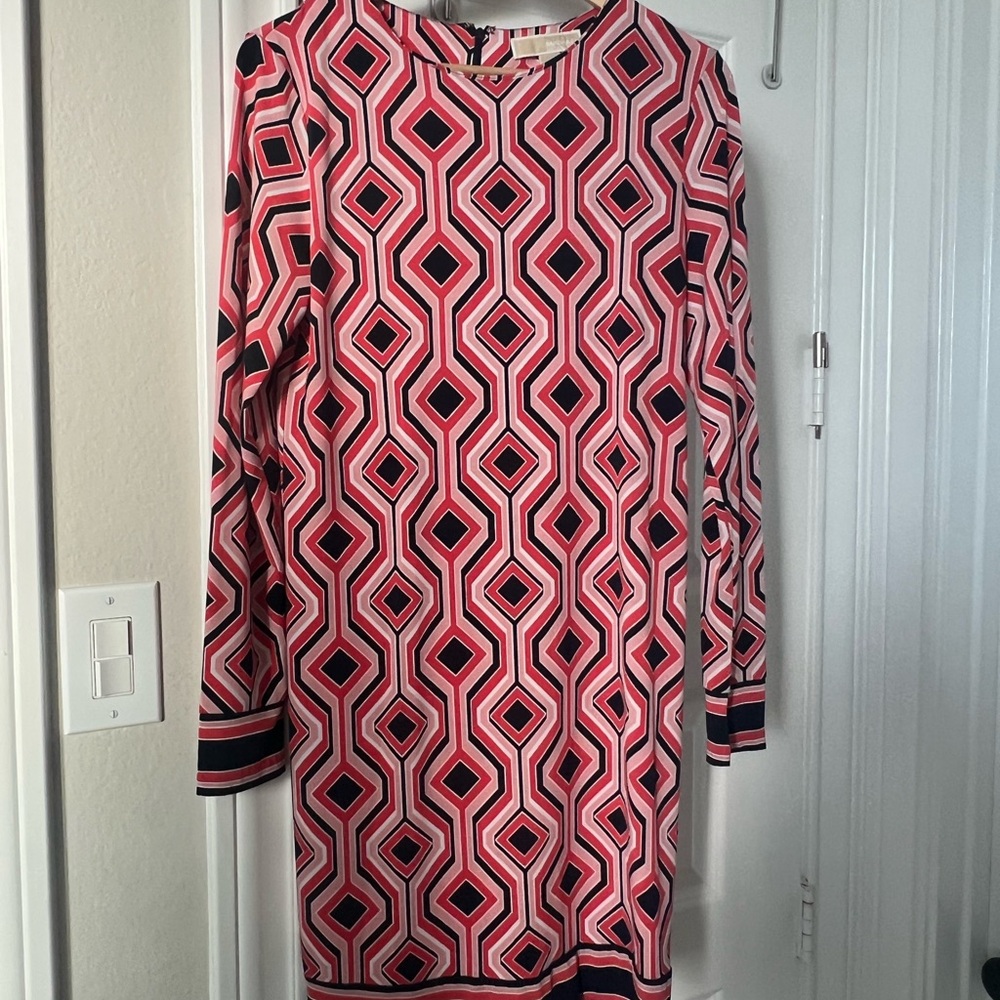 Michael Kors Geometric Pink and Black Dress